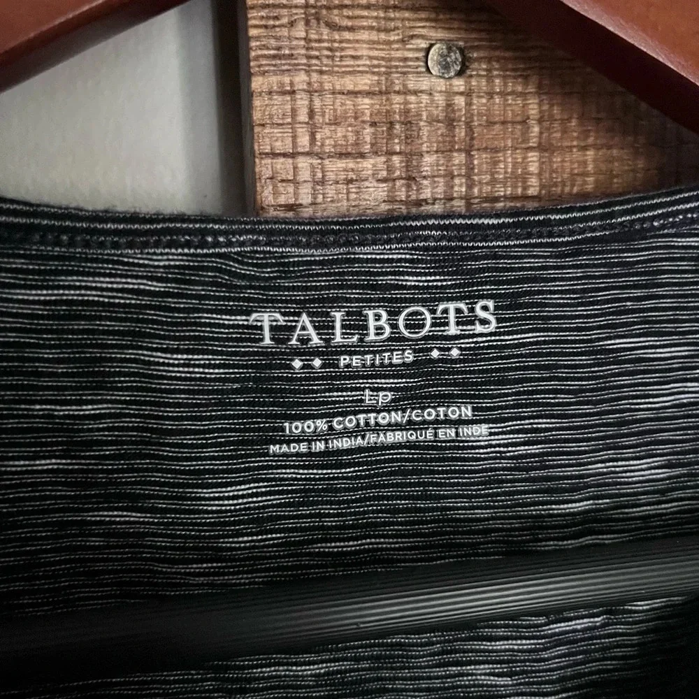 Talbots women’s tank sleeveless blouse Large Petite embroidered striped summer - Picture 2 of 6